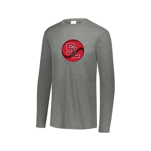 [FTLCUBGY-AXS-LOGO1] Decker Men's Tri-Blend T-Shirt - Long Sleeve (Adult XS, Gray, Logo 1)