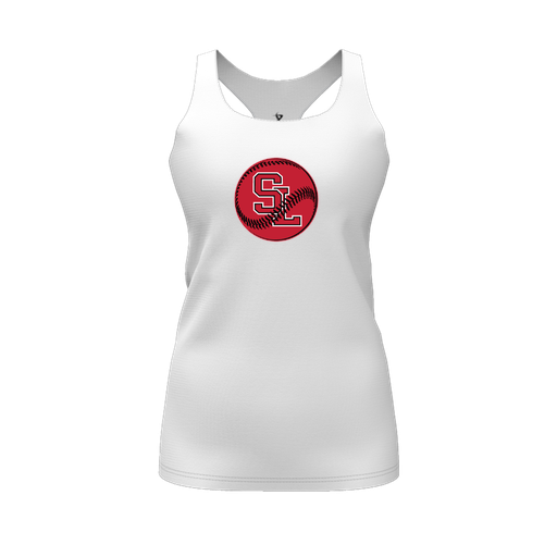 [CUS-DFW-RCBK-PER-WHT-FYS-LOGO1] Racerback Tank Top (Female Youth S, White, Logo 1)