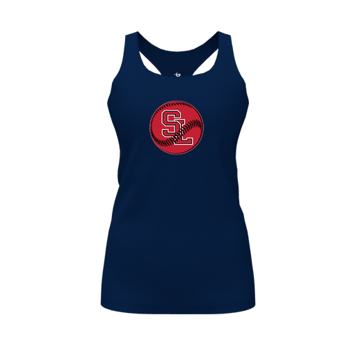 [CUS-DFW-RCBK-PER-NVY-FYS-LOGO1] Racerback Tank Top (Female Youth S, Navy, Logo 1)