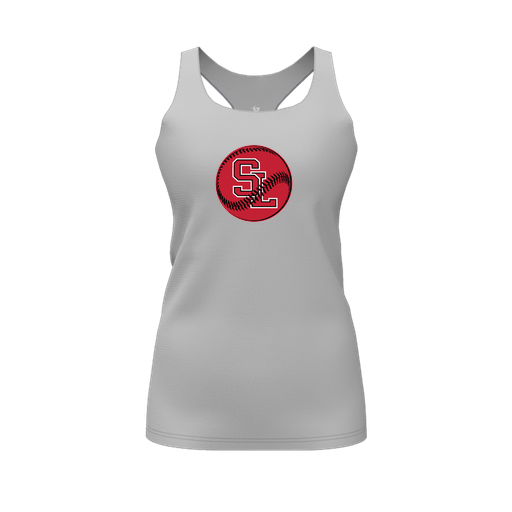 [FT0TRBGY-FYS-LOGO1] Decker Racerback Tank Top (Female Youth S, Gray, Logo 1)