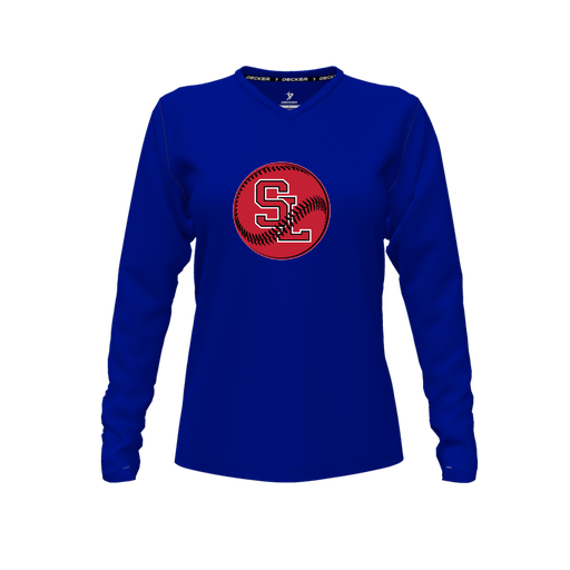 [FTLVCFRY-FYXS-LOGO1] Comfort T-Shirt (Female Youth XS, Royal, V Neck, Logo 1, Long Sleeve)