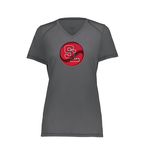 [6844.98D.XS-LOGO1] Women's SoftTouch Short Sleeve (Female Adult XS, Gray, Logo 1)