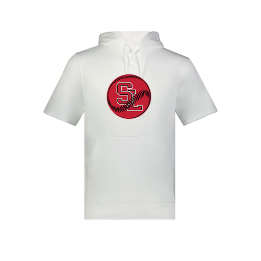 [6871.005.S-LOGO1] Men's Dri Fit Short Sleeve Hoodie (Adult S, White, Logo 1)