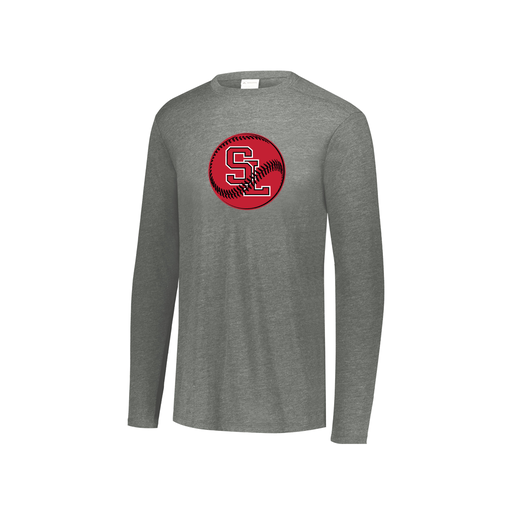 [FTLCUBGY-YS-LOGO1] Decker Youth Tri-Blend T-Shirt - Long Sleeve (Youth S, Gray, Logo 1)